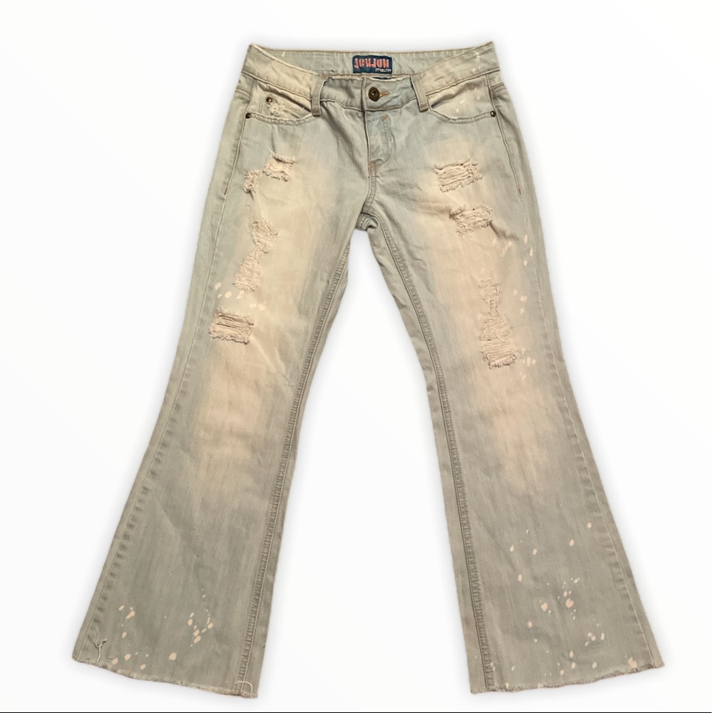 Jou Jou Distressed Wide leg Jeans Juniors 7/8